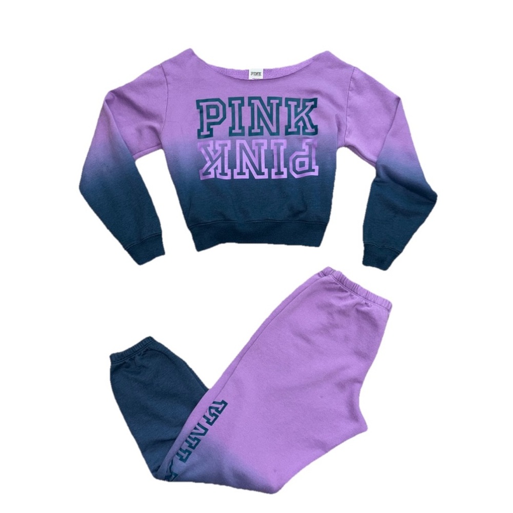 PINK Victoria's Secret Purple and Blue Track Pants & Joggers